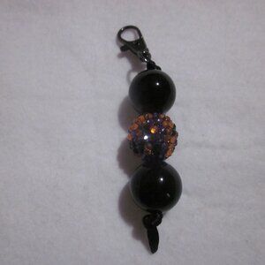 Orange and Purple Beaded Bling Keychain | Bag Charm.